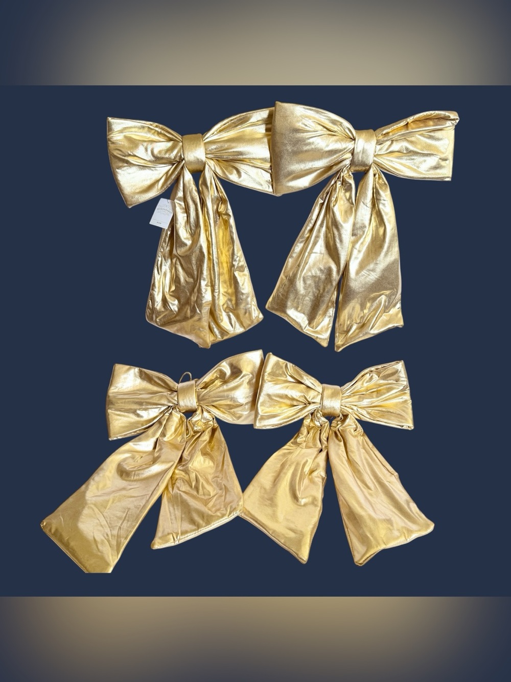 NWT Set of 4 Wondershop Metallic Gold Puffy Christmas Bows